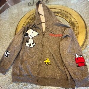Gray Kids Hoodie with Cartoon Characters